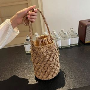 Monederos de Diseño para Mujer, Nueva Bolsa de Moda para Niños, Bolsa Tejida Gris, Bolsa de Papel de Paja Verde - Product Image 5