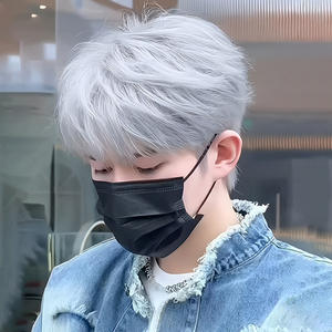 Perruque courte et droite pour homme en fibre Kanekalon, avec racine naturelle, perruque complète à couches pour toutes les formes de visage - Product Image 3