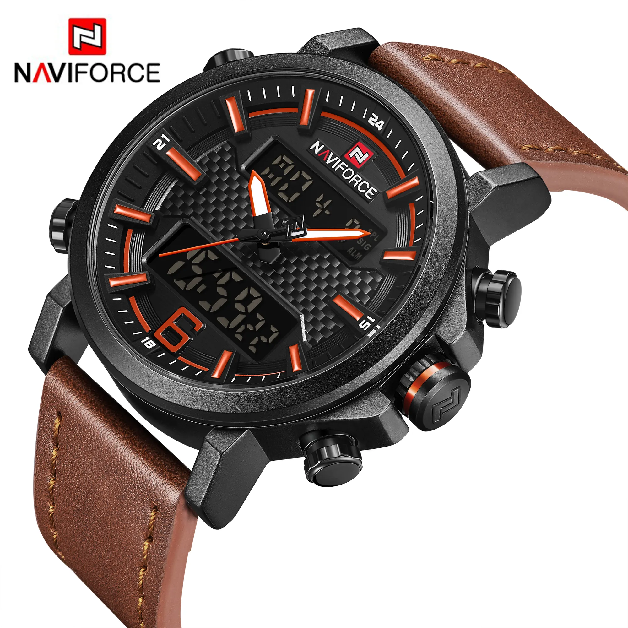 NAVIFORCE New Style Hot Selling Waterproof Men Quartz Wrist Watch With Leather Band