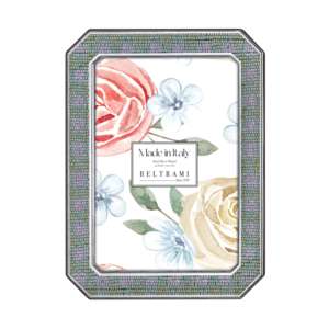 Beltrami Photo <b>Frame</b> <b>4x6</b> Silver Plated Octagonal Metal <b>Frame</b> Made In Italy - Product Image 1