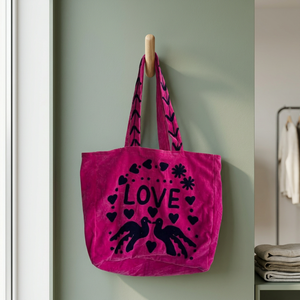 Wholesale Handmade Suzani Embroidered Velvet Tote Bag Luxury Love Bird Print Casual Shoulder Bag Eco-Friendly Shopping <b>Handbags</b> - Product Image 1