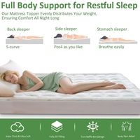Surmatelas matelassé épais de luxe en bambou de 2 pouces avec jupe de lit, vente en gros pour hôtels, États-Unis