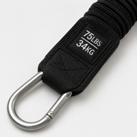 Bandas de Resistencia para Ejercicios de Alta Resistencia 75LBS, Bandas de Ejercicio Cubiertas de Tela con Mosquetón Metálico para Entrenamiento de Fuerza en Casa
