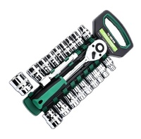 Jeu de clés à douilles métriques de 20 pièces, 1/2 pouce, finition miroir professionnelle, kit combiné à cliquet pour la réparation de voitures et de vélos