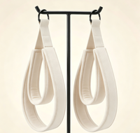 Tali Pilates Double Loop Kain Ringan dengan D-Ring dan Logo