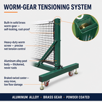 Système de poteaux de tennis mobiles en alliage d'aluminium, revêtement poudré, antirouille, avec base en acier pour terrain de tennis