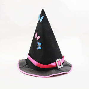 Ensemble de costume de cape rose et noire pour enfants MS, chapeau de sorcière papillon, sac à bonbons en forme de citrouille, tenue de cosplay pour filles pour la fête d'Halloween - Product Image 5