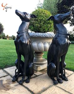 Estatua de Doberman <span class=keywords><strong>Pinscher</strong></span> de <span class=keywords><strong>Tamaño</strong></span> Real, Diseño Personalizado, de Latón Fundido, Decoración de Jardín Exterior, Artesanía de Metal en Bronce Negro Antiguo - Product Image 2
