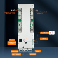 BMS inteligente de iones de sodio con interruptor/LCD, TDT, 6S, 7S, 8S, 9S, 10S, 11S, 12S, 16S, 17S, 24V, 36V, 48V, 80A, 100A, 120A, Lifepo4/BT/RS485