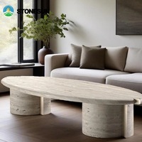 Table basse en travertin massif moderne StoneSun - Écologique et durable pour la maison, le restaurant ou l'hôtel