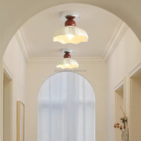 Plafonnier LED en céramique de style nordique minimaliste moderne, cadre en fer, 3500K blanc chaud, garantie 3 ans, pour couloir