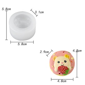 Cartoon Animal Bear Sculpting <b>Silicone</b> Mold Diy Cake <b>Baking</b> Chocolate Jelly Mold Transparent White Pink Light Gray - Product Image 4