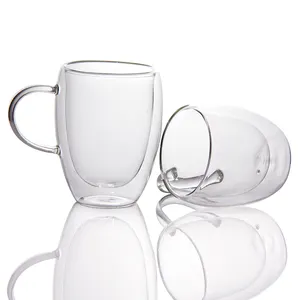 Стеклянные кофейные кружки с двойными стенками, 200 мл/6,7 унций, Устойчивые прозрачные боросиликатные чашки, чашки для эспрессо, чашки для чая