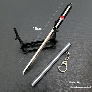 Espada <span class=keywords><strong>de</strong></span> Metal <span class=keywords><strong>de</strong></span> Anime <span class=keywords><strong>de</strong></span> 15 CM al por Mayor <span class=keywords><strong>de</strong></span> China, Espada con Funda, Modelo <span class=keywords><strong>de</strong></span> Aleación Metálica, Llavero Impermeable Ligero con Forma 3D - Product Image 2