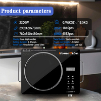 Cuisinière électrique multifonctionnelle en céramique à économie d'énergie Table de cuisson à induction domestique avec réglage de la température
