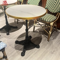 Meubles de patio extérieur Table basse ronde terrasse métal céramique hôtel bistro Table à manger commerciale pour restaurant et café