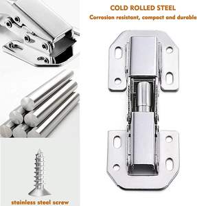 Charnières à ressort à fermeture douce à 90 degrés, montage en surface, installation facile, charnières de placard de cuisine dissimulées - Product Image 2
