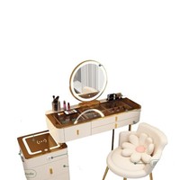 Coiffeuse Intelligente avec Miroir Rétractable et Armoire – Design Minimaliste Moderne pour Appartement Compact et Chambre à Coucher
