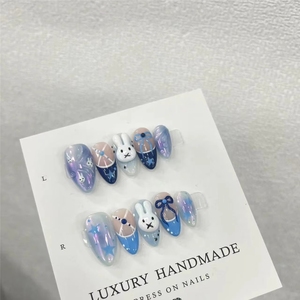 Venta al por Mayor de 10 <span class=keywords><strong>Uñas</strong></span> Postizas Pintadas a Mano con Gel, <span class=keywords><strong>Hermosas</strong></span> <span class=keywords><strong>Uñas</strong></span> Acrílicas Hechas a Mano de Lujo, <span class=keywords><strong>Uñas</strong></span> Postizas de Alta Calidad - Product Image 2