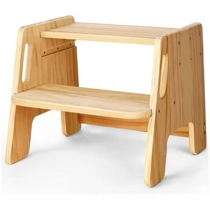 Taburete de madera para niños, color natural, de dos niveles, para baño y inodoro. - Product Image 1