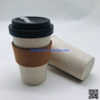 Tasse de voyage réutilisable en bambou naturel thé café, tasses classiques pour la maison tasse de voyage en fibre de bambou, tasse en paille de blé PP pour cadeau