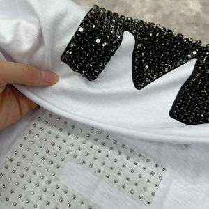 Streetwear Cotton Printing Vest Running Plus Size Men's Gym Tank Tops Custom Round Neck Rhinestone Oversized <b>Sleeveless</b> T-<b>shirt</b> - Product Image 5