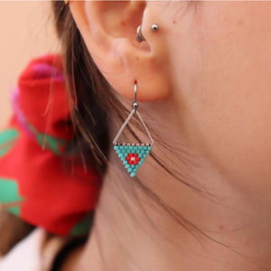 Go2BoHo Women's Trendy Jewelry Triangle Holder <strong>Diamond</strong> Miyuki Beads <strong>Dangle</strong> <strong>Earrings</strong> for Women Drop Earings - Product Image 5