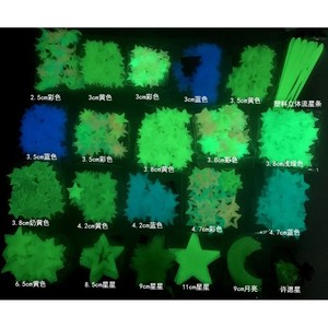 Autocollants muraux fluorescents qui brillent dans la nuit, étoiles, lune, formes géométriques, 2.5cm à 11cm, pour les chambres d'enfants, décoration de la maison - Product Image 1