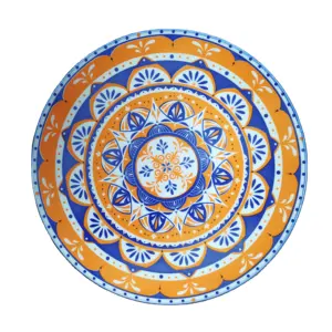 Ristorante Hotel elegancy piatto da pranzo in ceramica piatto cinese in porcellana bianca e blu con stampa tampografica