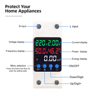 Dispositif de protection contre les surtensions/sous-tensions réglable 5-en-1 Soltree avec surveillance du courant, de la fréquence et du compteur d'énergie kWh 63A