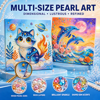 KS Craft Starry Sky Cat Ocean Dolphin Pearl Diamond Painting Kit Special Drill Fantasy Animal Art DIY Home Decor Gift