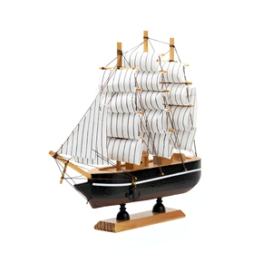 Modern Metal Sailing Boat Figurine Nautical Ship Showpiece Black <b>Table</b> <b>Decor</b> for Home Office Living Room Bookshelf Desk - Product Image 1