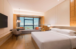 Venta Directa de Fábrica FoShan: Juego de Muebles Modernos para Dormitorio King de Hotel, Estructura de Cama de MDF con Acabado de Madera y Otomana, Personalizable y Económico - Product Image 6