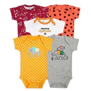 Tuta estiva bambina bebè vestiti tute a maniche corte per neonati Set body body 5 pz - Product Image 4