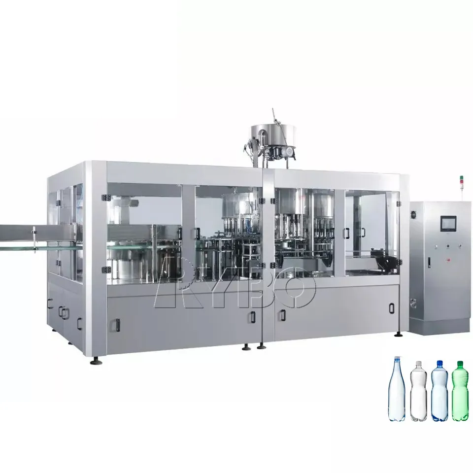 Automatic small in plastic PET bottle CSD carbonated beverage soda water soft drink cola rotary filling machine production line