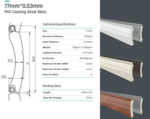 Lames en mousse PU de 77 mm pour <span class=keywords><strong>volets</strong></span> roulants, <span class=keywords><strong>prix</strong></span> direct d'usine en gros - Product Image 5