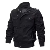 Service OEM personnalisé : Blouson tactique décontracté pour homme à col montant, en tissu côtelé pur, style bomber, grande taille, pour l'hiver
