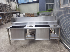 F030 Shineho <b>High</b> Quality Equipment Stainless Steel Commercial Breading <b>Table</b> With Motor for Restaurant <b>Kitchen</b> Breading <b>Table</b> f - Product Image 3