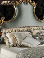 Lit de mariage de style européen de luxe, princesse française, bois massif, sculpté à la main, lit double de 1,8 mètre, chambre principale, ensemble de chambre à coucher