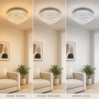 Plafonnier 330 mm, style luxueux, prix abordable, luminaire encastré à 4 niveaux en cristal, hauteur scintillante pour chambre et bureau