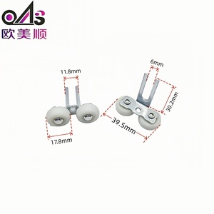 Roulette supérieure pour <span class=keywords><strong>porte</strong></span> <span class=keywords><strong>coulissante</strong></span> à double roue, roulement supérieur <span class=keywords><strong>de</strong></span> <span class=keywords><strong>porte</strong></span> en zinc, roulette <span class=keywords><strong>de</strong></span> guidage supérieure en nylon pour armoire, bonne stabilité - Product Image 2