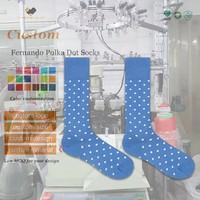 Chaussettes habillées intemporelles à pois pour hommes, respirantes, personnalisées, avec rayures fantaisie et design coloré en blocs, vente en gros