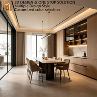 Juego de Comedor Moderno de Madera Maciza de Nogal, Ecológico, Multifuncional, con Estantes Ajustables