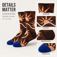 Chaussettes pour adultes personnalisées OEM - Polyester/Nylon/Coton/Bambou/Laine, séchage rapide, respirantes, résistantes aux déchirures, impression numérique intégrale