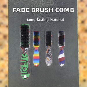 Logo personnalisé Tondeuses Barbe Fade Brosse Peigne Nettoyage Fading Brosse pour Coupe <span class=keywords><strong>de</strong></span> Cheveux Nylon Super Badger - Product Image 2