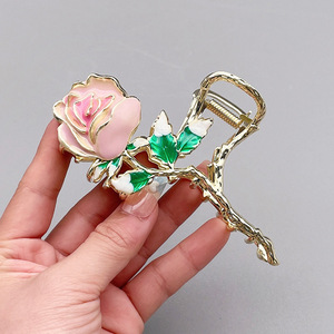 花朵金属发夹6 pcs可爱大郁金香防滑发夹强力握发夹 - Product Image 3