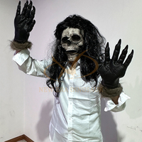 Masque de crâne de fantôme Animatronic réaliste pour la fête d'Halloween Masque en tissu métallique pour les centres commerciaux hantés intérieurs Aéroports Garderies