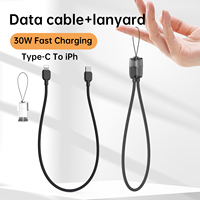 Câble de données portable A170 de 20 cm avec cordon, Type-C, charge rapide 30W, conducteur en cuivre pur, matériau tressé en nylon, pour téléphone portable