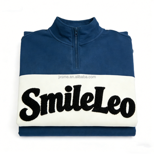 OEM Custom 100% Cotton Color Block Pullover <strong>Jumper</strong> 1/4 <strong>Quarter</strong> Half <strong>Zip</strong> Sweatshirt for Men - Product Image 5