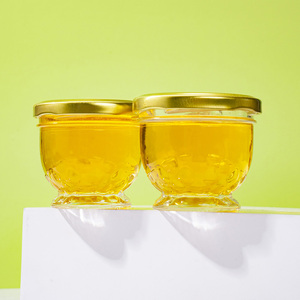 Pot en verre transparent rond de 100 ml à large ouverture avec couvercles métalliques pour emballage de <span class=keywords><strong>caviar</strong></span> et de nid d'oiseau - Product Image 1